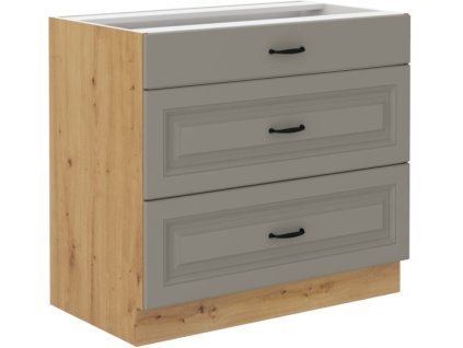 Kuchyňská skříňka Stilo ClayGRAR - dolní 80 D 3S šuplíková, Clay Grey + Artisan