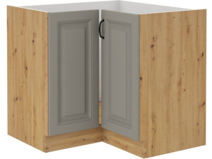 Kuchyňská skříňka Stilo ClayGRAR - dolní rohová 90x90 DN 2F, Clay Grey + Artisan