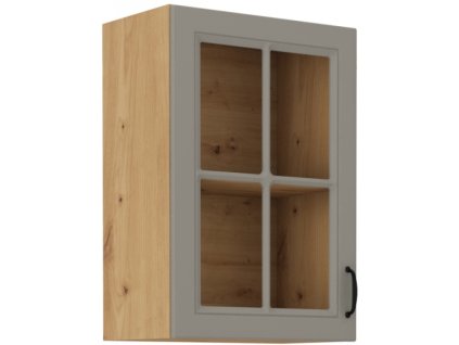 Kuchyňská skříňka Stilo ClayGRAR - horní vitrína 40 GS-72 1F, Clay Grey + Artisan