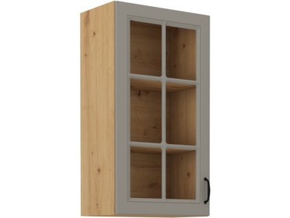 Kuchyňská skříňka Stilo ClayGRAR - horní vitrína 40 GS-90 1F, Clay Grey + Artisan