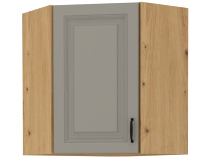 Kuchyňská skříňka Stilo ClayGRAR - horní rohová 60x60 GN-72 1F (45°), Clay Grey + Artisan
