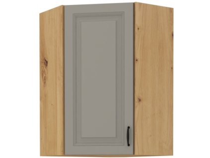 Kuchyňská skříňka Stilo ClayGRAR - horní rohová 60x60 GN-90 1F (45°), Clay Grey + Artisan