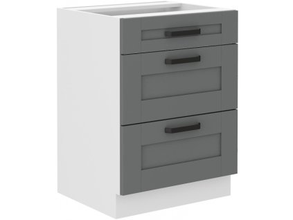 Kuchyňská skříňka Luna DustGRWH - dolní 60 D 3S šuplíková PREMIUM BOX