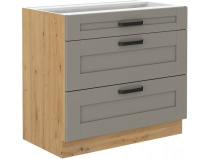 Kuchyňská skříňka Luna ClayGRAR - dolní 80 D 3S šuplíková PREMIUM BOX