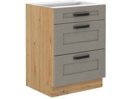 Kuchyňská skříňka Luna ClayGRAR - dolní 60 D 3S šuplíková PREMIUM BOX