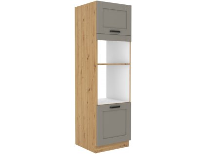 Kuchyňská skříňka Luna ClayGRAR - 60 DPM-210 2F sloupek se zabudovanou troubou a mikrovlnkou, dvířka