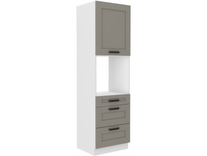 Kuchyňská skříňka Luna ClayGRWH - 60 DPS-210 3S 1F sloupek se zabudovanou troubou, šuplíkový PREMIUM BOX