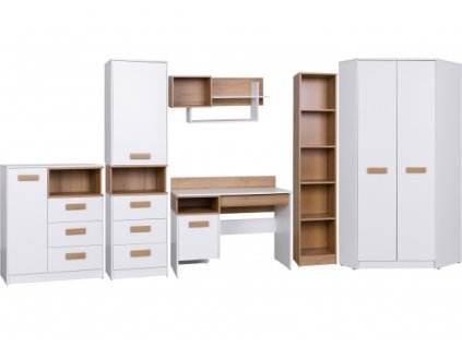 Dětský pokoj Grant 8 bílá + dub riviera