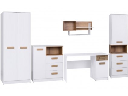 Dětský pokoj Grant T bílá + dub riviera