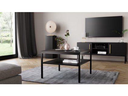 Obývací stěna Lanzzi, sestava 2 černá + černá