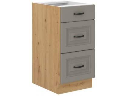Kuchyňská skříňka Stilo ClayGRAR - dolní 40 D 3S šuplíková, Clay Grey + Artisan