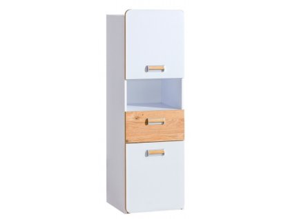 Regál L4 Lorento (bílá + dub nash) - AKCE - SKLADEM 1 ks