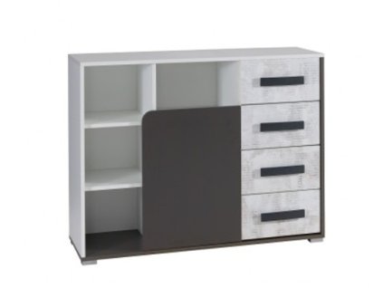 Komoda Bruce R3 bílá/grafit/enigma