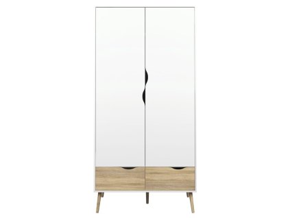 Skříň Retro 396 bílá/dub