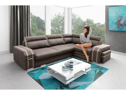 Sedací souprava Avanti P tm.hnědá/béžová