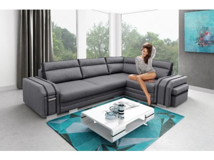 Sedací souprava Avanti P tm.šedá/černá