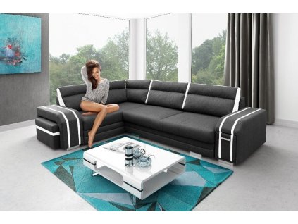 Sedací souprava Avanti L černá/EKO bílá