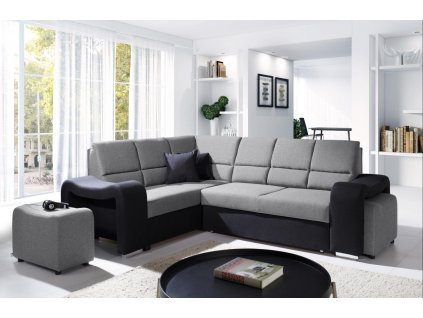 Sedací souprava Wiki L sv.šedá/černá