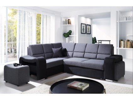 Sedací souprava Wiki L tm.šedá/černá