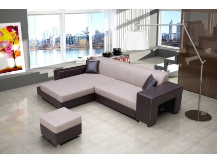 Sedací souprava Oskar L hnědá