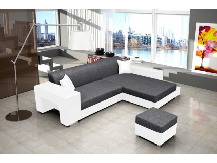 Sedací souprava Oskar P šedá/bílá