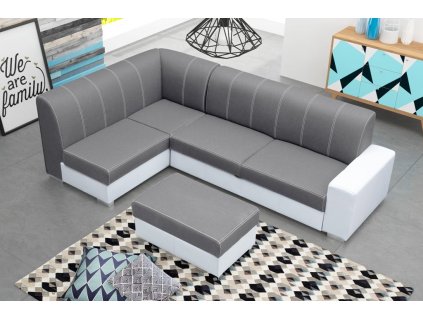 Sedací souprava Rest L sv.šedá/bílá