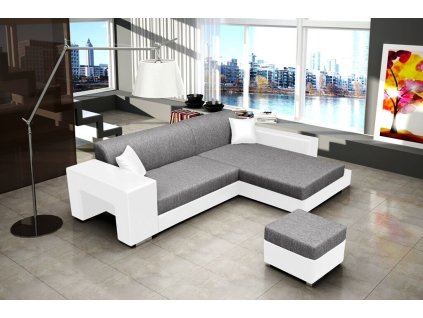 Sedací souprava Oskar P sv.šedá/bílá