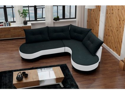 Sedací souprava Abbey P černá/bílá