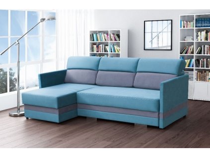 Sedací souprava Berry L modrá/šedá