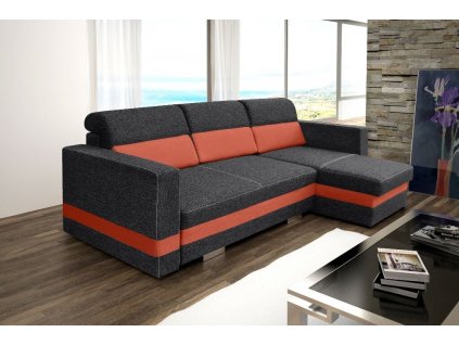 Sedací souprava Rimini P černá/oranžová