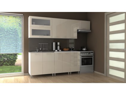 Kuchyňská linka Nadine KRF 240/180 jasmín lesk