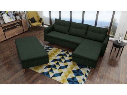 Sedací souprava s taburetem Areon P zelená