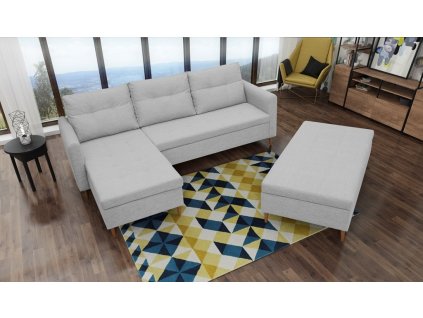 Sedací souprava s taburetem Areon L šedá