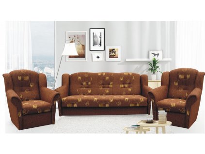 Sedací souprava Agáta 3f+1+1 Opus 132 hnědá