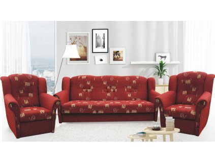 Sedací souprava Agáta 3f+1+1 Opus 151 bordo