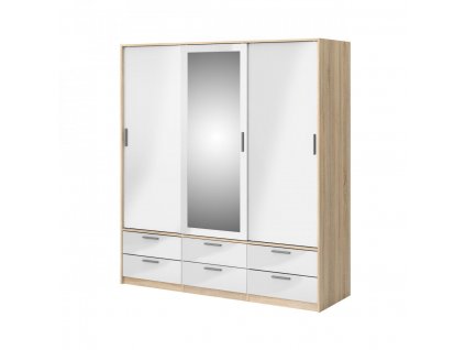 Skříň Lincoln 320 dub sonoma/bílý lesk