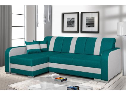 Sedací souprava Costa L tyrkysová/šedá