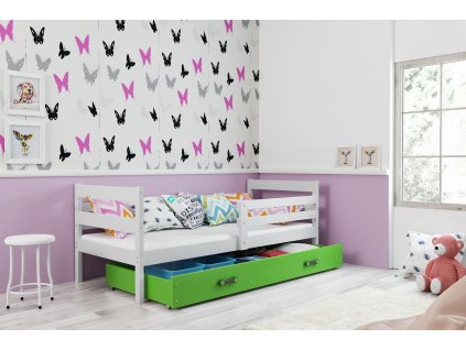 Postel Norbert 90x200 bílá/zelená