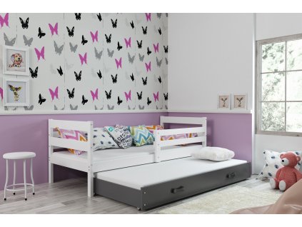 Postel s přistýlkou Norbert II 90x200 bílá/grafit