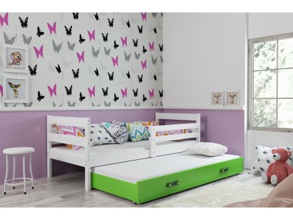 Postel s přistýlkou Norbert II 90x200 bílá/zelená