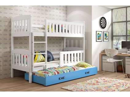 Patrová postel s přistýlkou Kuba bílá/modrá