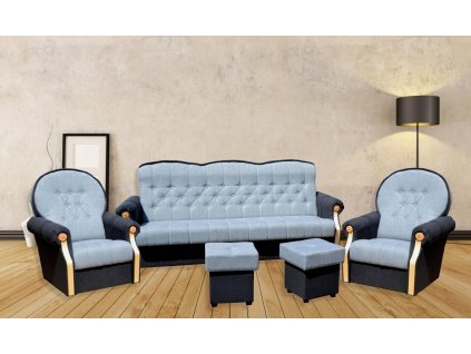 Sedací souprava Petra 3F+1+1+2T šedá