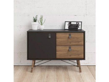 Komoda Rain 1d2s černá MAT/ořech