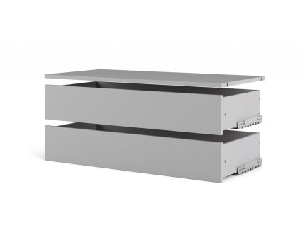Velké zásuvky s policí Lutta 156 silver grey