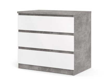 Komoda Simplicity 235 beton/bílý lesk