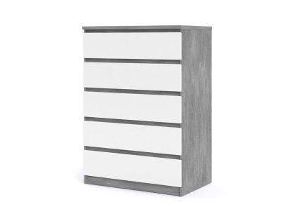 Komoda Simplicity 231 beton/bílý lesk