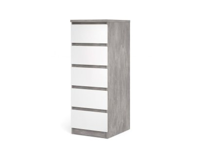 Komoda Simplicity 233 beton/bílý lesk