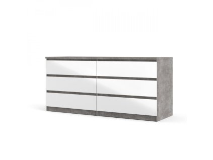 Komoda Simplicity 232 beton/bílý lesk