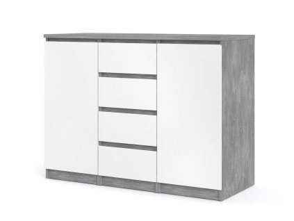 Komoda Simplicity 236 beton/bílý lesk