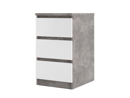 Komoda Simplicity 237 beton/bílý lesk